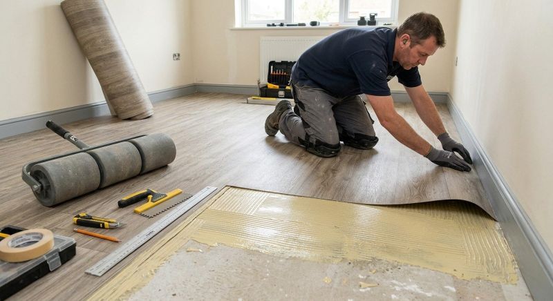 Sheet Linoleum Installation in Little Compton, RI